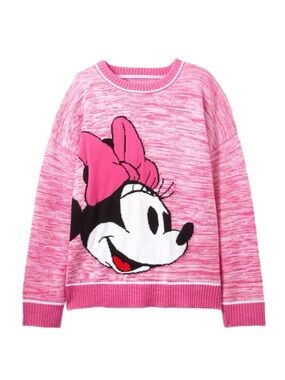Women’s Disney Pink Minnie Graphic Oversized Crewneck Sweater - Size XL - NWT